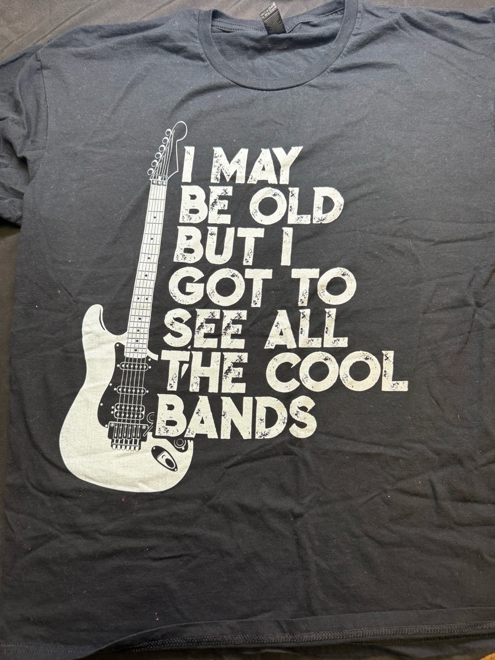 Men's Black Graphic Tee - 'I May Be Old But I Got To See All The Cool Bands' (XL